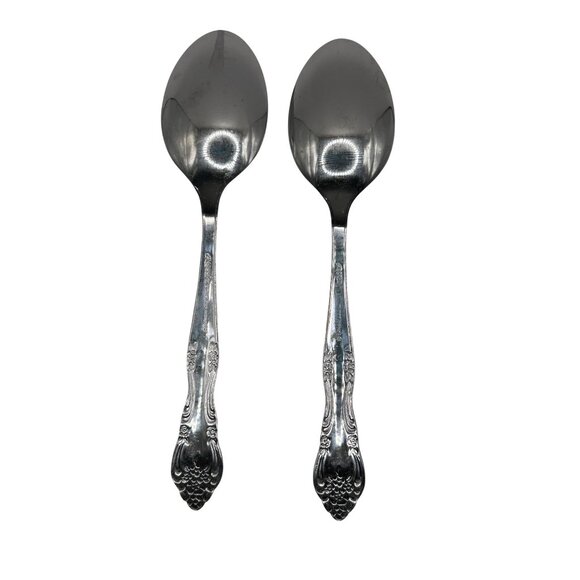 Stanley Roberts Dream Rose Stainless Steel tea Spoons 2 Glossy Finish Discontinu - Picture 4 of 4